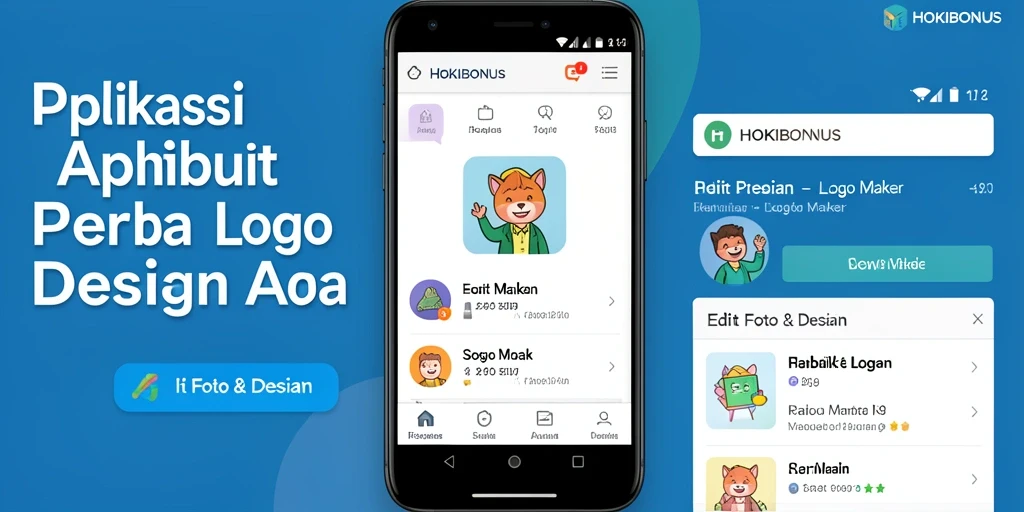 Tampilan antarmuka HOKIBONUS saat mendesain logo yang menarik.