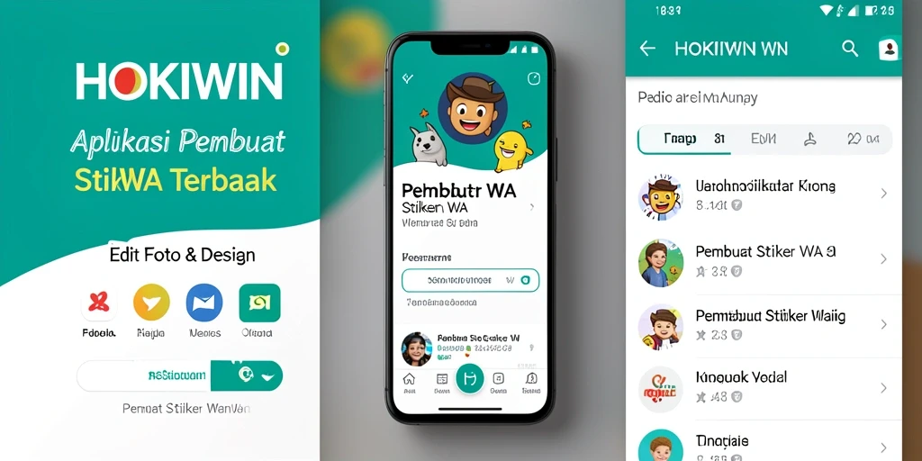 Antarmuka HOKIWIN yang user-friendly untuk pembuatan stiker.
