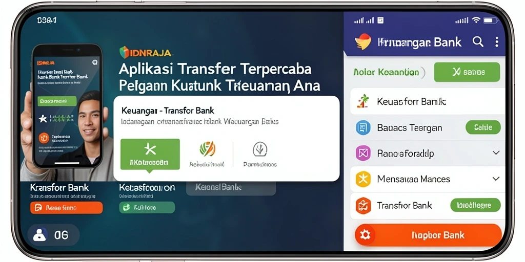 Tampilan utama aplikasi IDNRAJA dengan fungsi Transfer Bank yang praktis.