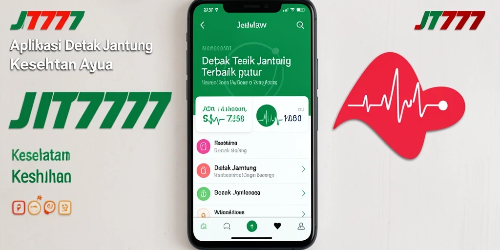 Tampilan utama aplikasi JT777 yang menampilkan pengukuran detak jantung.