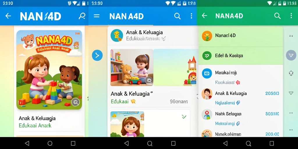 Tampilan antarmuka aplikasi NANA4D yang edukatif dan menarik