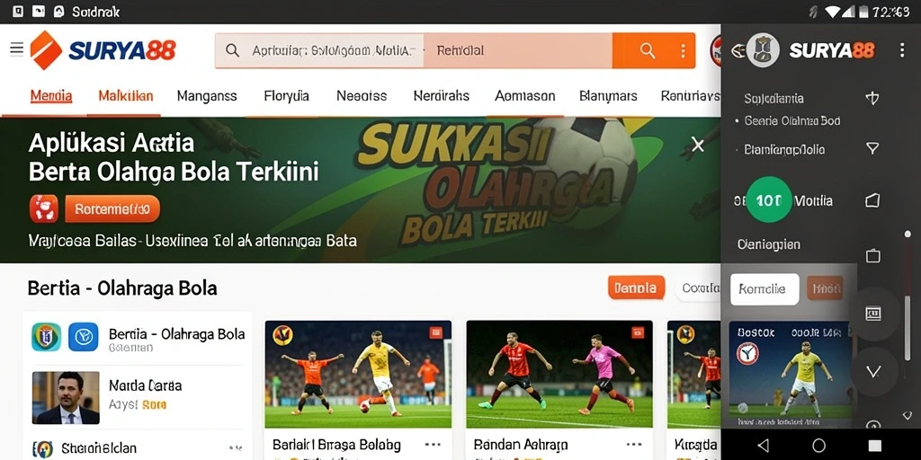 Tampilan antarmuka aplikasi SURYA88 yang informatif dan menarik.